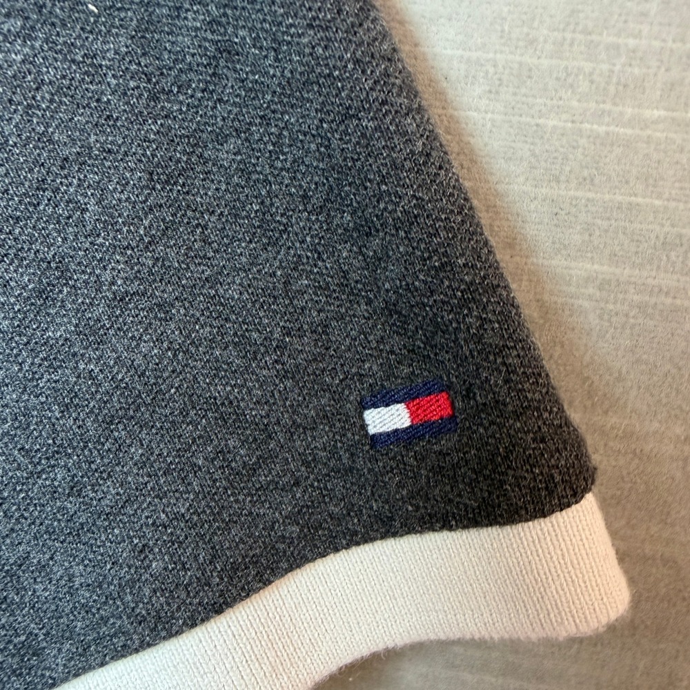 Tommy Hilfiger Polo‎ Shirt XL Gray 85 Logo Preppy Streetwear Cotton Top - Picture 7 of 11
